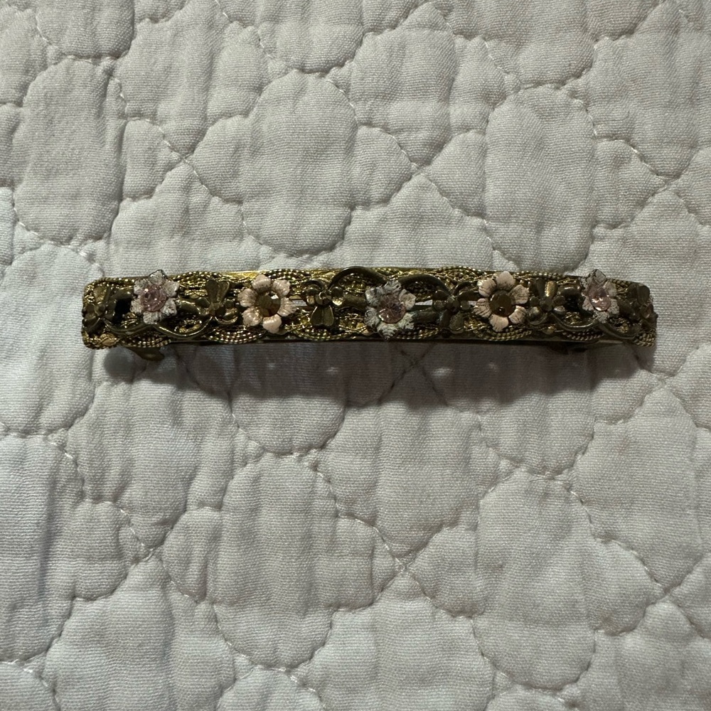 Michal Negrin MADE IN FRANCE vintage Floral Embellished Hair Barrette